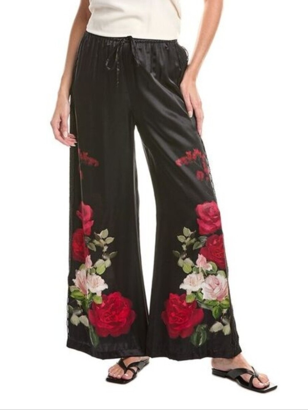 Johnny Was Silk Blend FRANKIE EASY PANT In Maria Rosa - Size XL